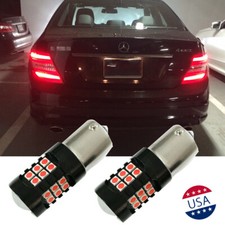 2x 1156 Red Led 30-smd Strobe Flashing Brake Tail Light Bulbs For Mercedes-benz