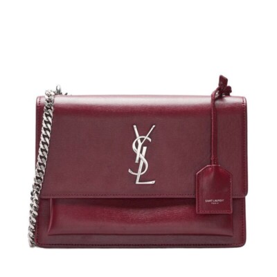 Saint Laurent Betty Satchel Saint Laurent Burgundy Sunset Silver