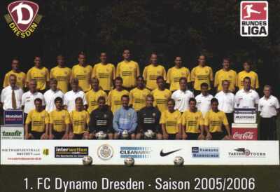 Dynamo Dresden AK 3620 Team Autograph Card 2005/06 DIN A6