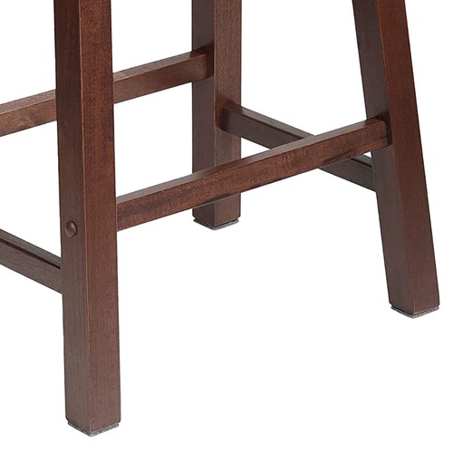 PJ Wood Classic Saddle Seat 24 Inch Kitchen Bar Counter Stool, Walnut (2 Pack) - Picture 5 of 10