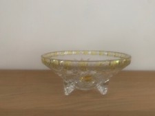 Walther Glas * KOMET *  gelb  - Fu&szlig;schale  mit 3  Zehen