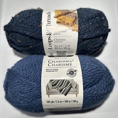 LOT of 2 CHARISMA in NAVY  TWEED & DENIM 93 & 109yds 3oz & 3.5oz Loops&Threads