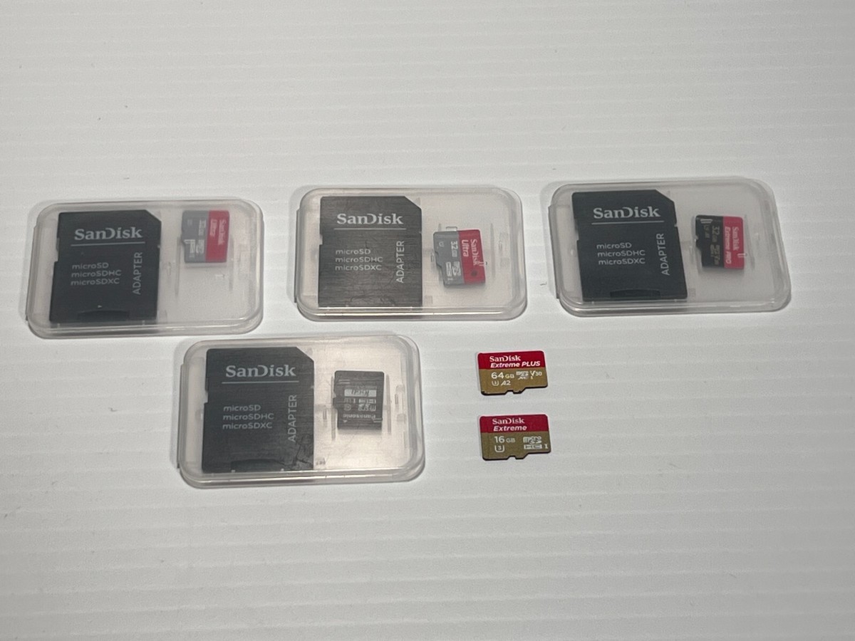 Lot of SanDisk 16GB 32GB 64GB Extreme A1 Micro SD SDXC with SD