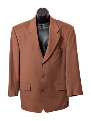 Vintage Men's Neiman Marcus Lined Cashmere Blazer Camel Color Made In Italy 