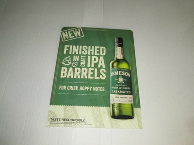 Jameson Caskmates IPA Edition Irish Whiskey 15x20 Cardboard Sign Liqour Bar Pub