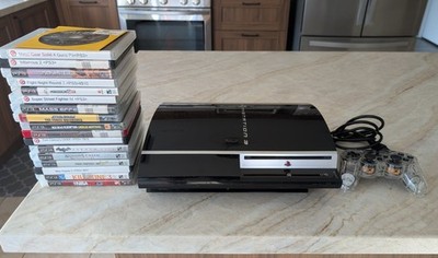Sony PlayStation 3 PS3 Console 500GB CECHH01 w/ Controller & 34 Games