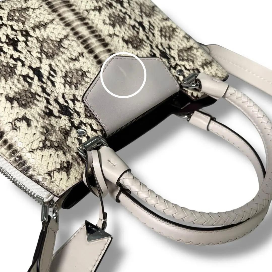 Michael Kors White 2Way Python Embossed Leather T… - image 13