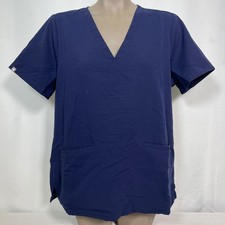 FIGS Casma Three-Pocket Technical Collection Navy Blue Scrub Top Women's LARGE