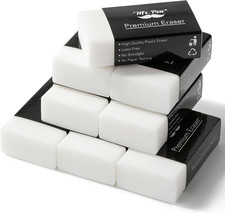 - White Pencil Eraser, 8 Pack  Large Latex Free Block Erasers for School, Offic