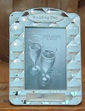 Silver Coloured Wedding Day Photo Frame For A 6" X 4"photo