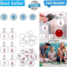 10 PCS Plastic Number with Key Rings, Engraved Numbered Tags, Plastic ID Tag ...