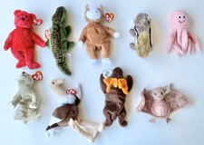 Lot of 9 Beanie Babies With Tag On Good Condition Variety Of Beanie Babies