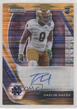 2021 Panini Prizm Draft Picks Orange Pulsar 13/49 Daelin Hayes #DPA-DHA Auto mm8