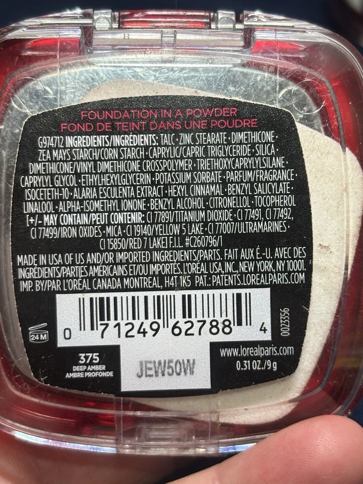 Loreal Infallible 24H Fresh Wear Foundation Powder 375 Deep Amber 0.31 oz Sealed - Image 4 of 4