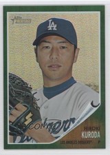 2011 Topps Heritage Chrome Green Refractor Hiroki Kuroda #C62 2u3