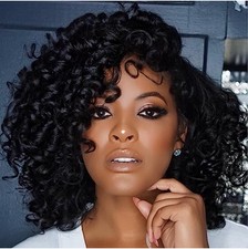 Crochet Hair Extensions 10 In Curly 7 Pk Synthetic Fiber Black Women