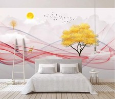 3D Red Streamer R2801 Wallpaper Wall Mural Self-adhesive Removable Kay