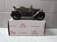 Vintage 1974 Banthrico Bronze Coin Bank 1929 Model A Ford Car, Antique