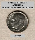 1980 D - Denver, Roosevelt 10¢ Dime "Circulated" Actual Coin Shown **FREE S&H**