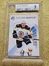2017-18 Jake DeBrusk SP Authentic Future Watch /999 Rookie Card#155 BGS 9 MINT. rookie card picture