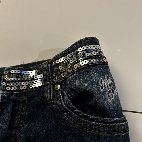 Apple Bottoms Size 12 Dark Wash Sequin Jeans Girls - Picture 13 of 20