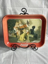Vintage Drink Coca Cola Christmas Tin Coke Serving Tray Reproduction