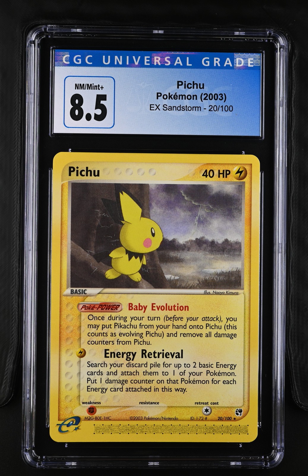 2003 Pokemon EX Sandstorm #20/100 Pichu CGC 8.5