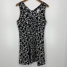 Uniqlo Dress Women's Size M Black Floral Printed V-Neck Sleeveless Mini New NWT
