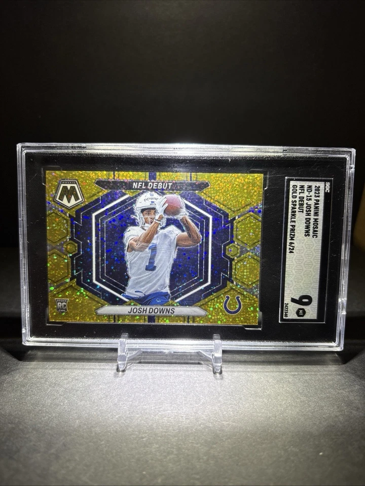 2023 Mosaic Josh Downs #ND-15 NFL Debut /24 Gold Sparkle - SGC 9 - Image 4 of 4