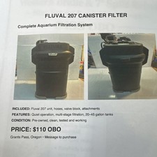 Fluval 207 Canister Filter External Multi-Stage for 20  45 gal All Water Types