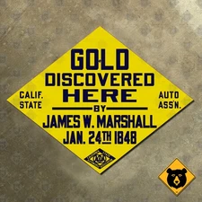 California CSAA Gold Discovered Here highway road sign auto club diamond 17x13