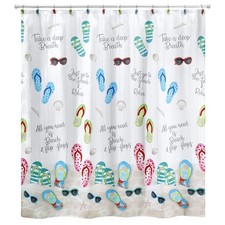 - Fabric Shower Curtain, Beach Bathroom Decor Beach Mode Collection, 72"