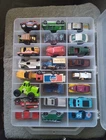 Vintage Lot Of 49 HOT WHEELS~ MATCHBOX Misc, Cars with a plastic carry case