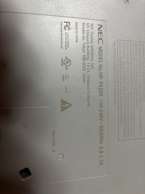 NEC NP-P420X DLP Projector 4200 ANSI Lumens XGA 1024x768 HDMI White