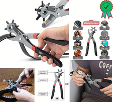 UNCO Leather Hole Punch Tool - Multi Size Punch for Belts  Leather - Belt Punch