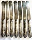 Lot Of Seven International Silver Sterling Knives Wild Rose 432 grams