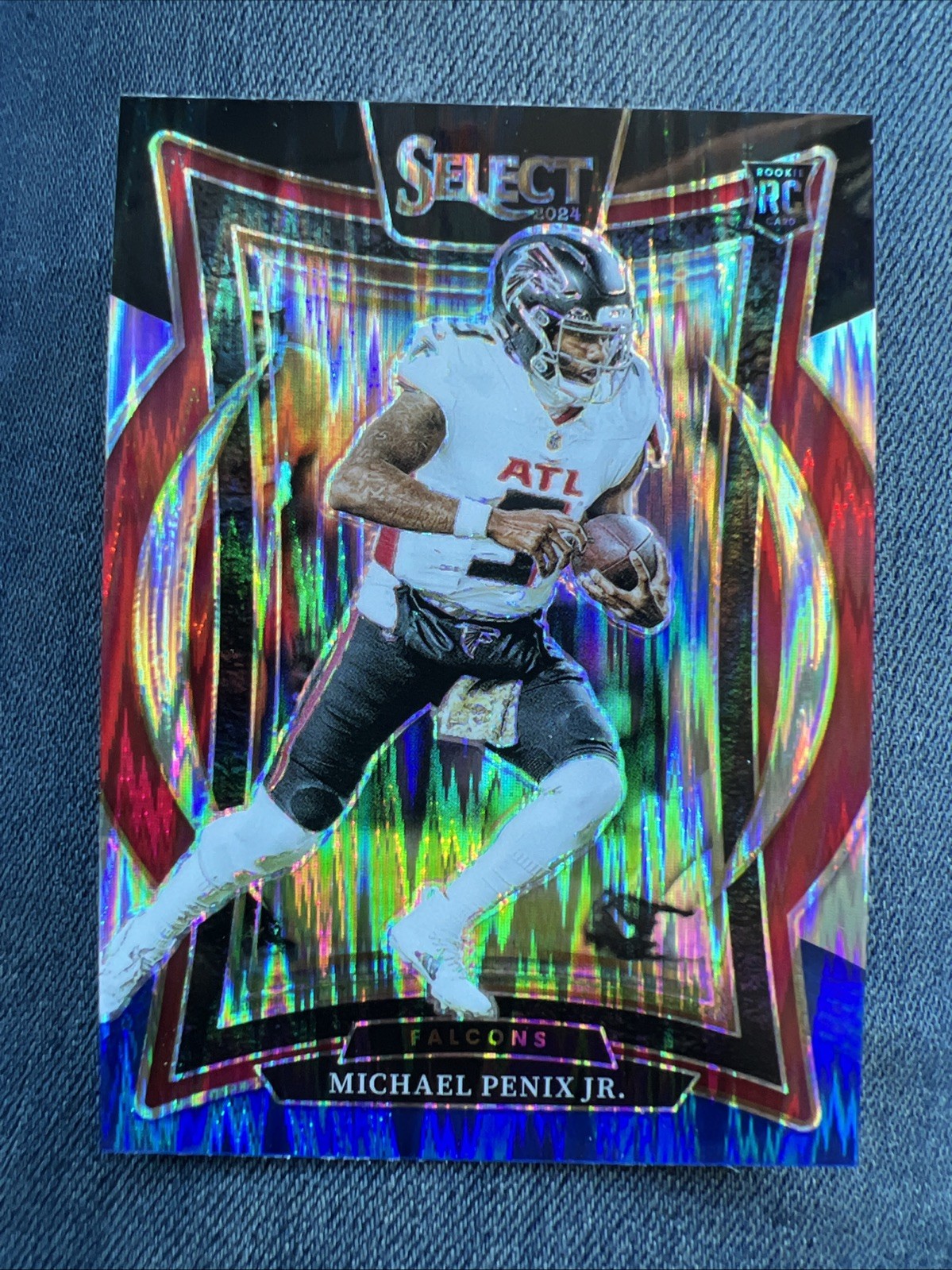 2024 Panini Select - Concourse Michael Penix Jr. #80 Red & Blue Shock Prizm (RC)