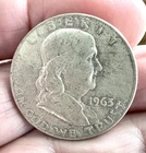1963 D Franklin Silver Half Dollar 50c  90% Silver