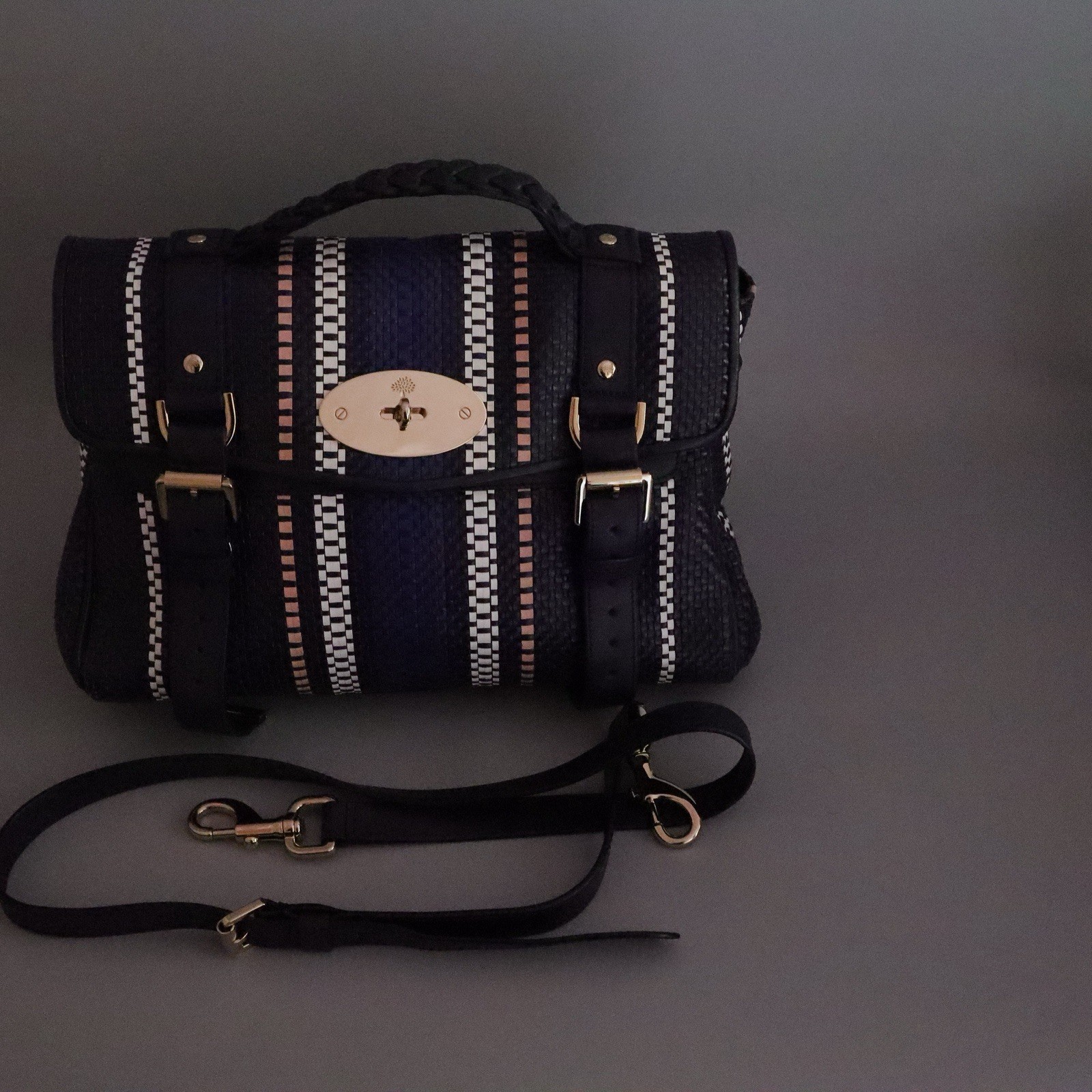 Mulberry Alexa Satchel Striking Woven Design With Shoulder Strap Immaculate Vgc