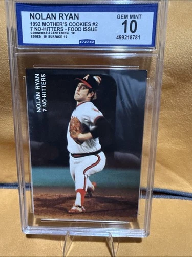 1992 Mother's Cookies Nolan Ryan 7 No-Hitters - Nolan Ryan #2 Graded 10