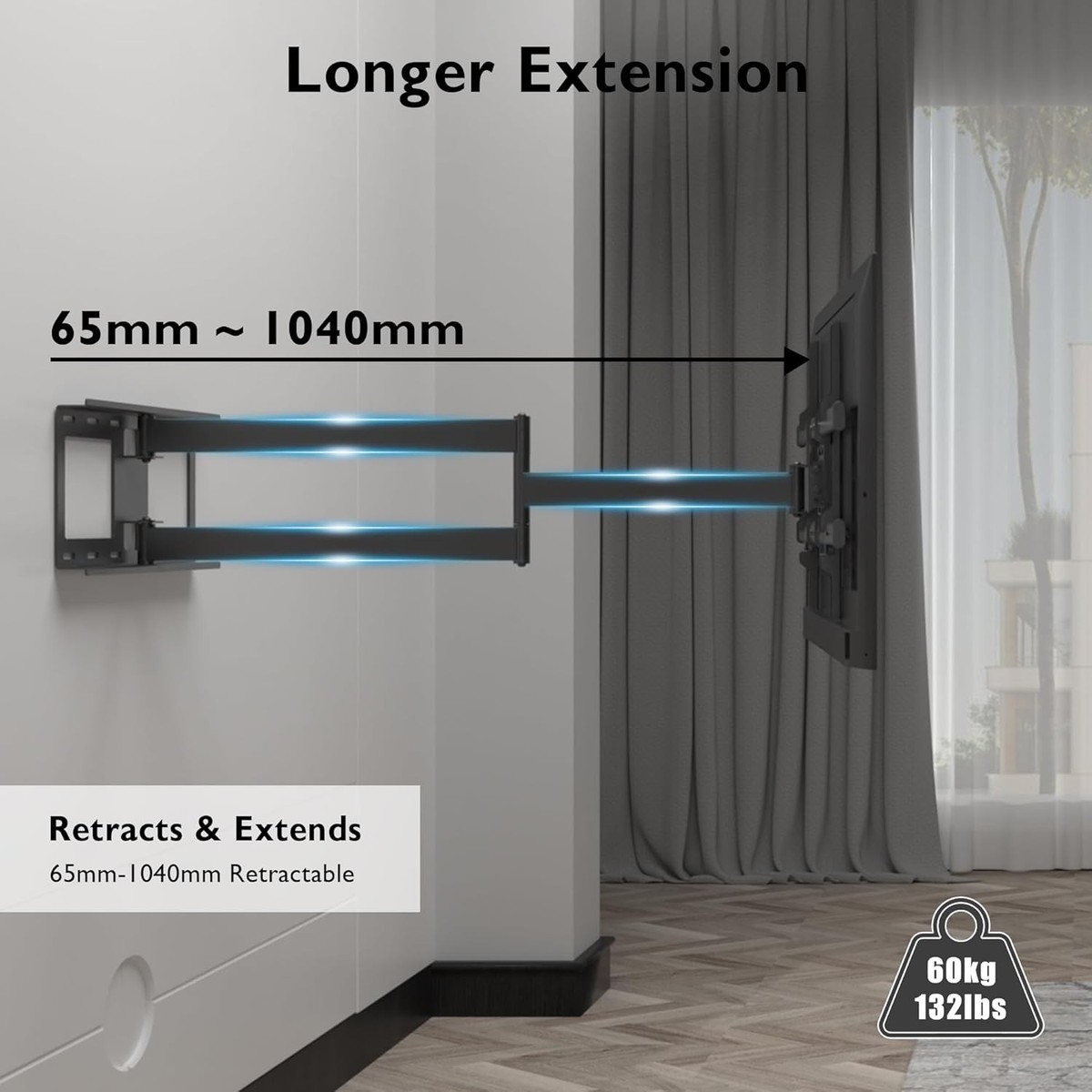 BONTEC Supporto TV A Parete Inclinabile Modello 116SB-V02 - Ultra Sottile Per TV 23-60'' (fino A 45kg) - Ex Display, Mai Usato