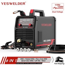 250A 6-in-1 MIG Welder 110/220V Digital Pulse/Flux/Spool/TIG/Stick Aluminum