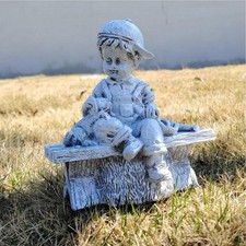 Resin Garden Statue Figurine Outdoor Decoration Small Memorial Friendship Little