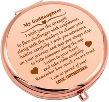 Goddaughter Gifts from Godmother God Daughter 2.6"L x 2.6"W, Rose Gold