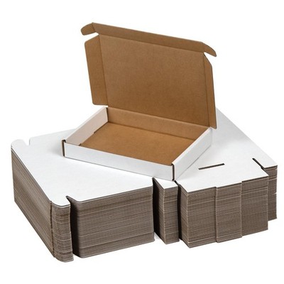 50 Pack 7x5x1 Inches Small Shipping Boxes White Corrugated 7x5x1