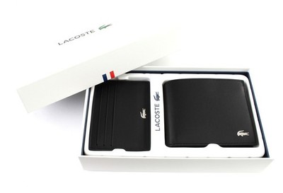 LACOSTE FG M Billfold Coin Box Geldbörse Kartenhalter schwarz Neu