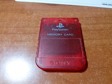 OEM Sony SCPH-1020 Playstation 1 PS1 Memory Card - Clear Red TESTED NTSC U/C USA