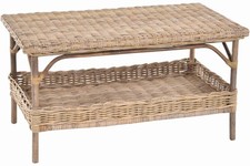 Rattan-Tisch Beistelltisch Rechteckig Couchti...