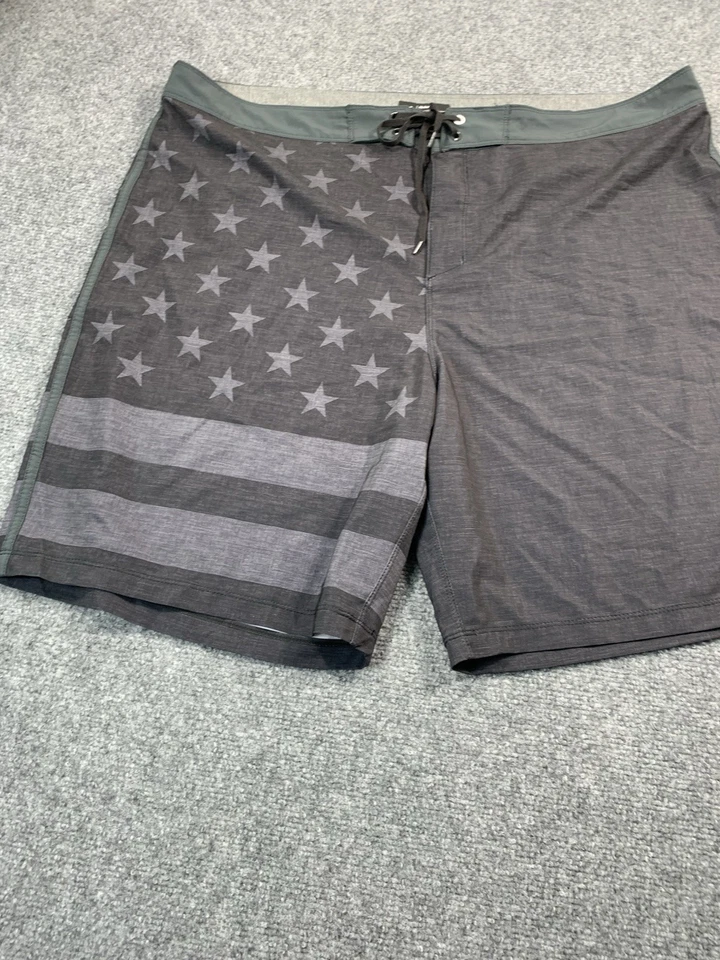 Pantalones Cortos Hurley Phantom Para Hombre 42 Gris Bandera EE. UU. Playa Natación Foto 2 de 4