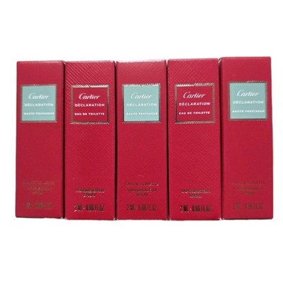 5x Cartier Declaration Haute Fraicheur Parfum EDT 2ml Spray Samples New in Box